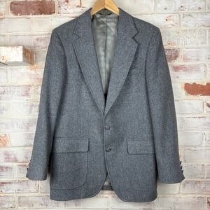Adams Row 100% Wool Blazer 46R Gray Ivy League Classic Menswear Old Money